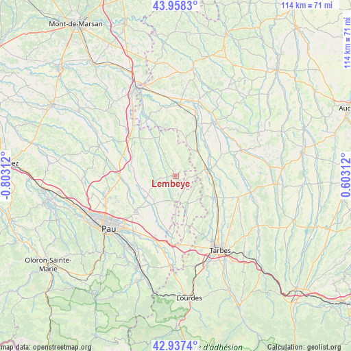 Lembeye on map