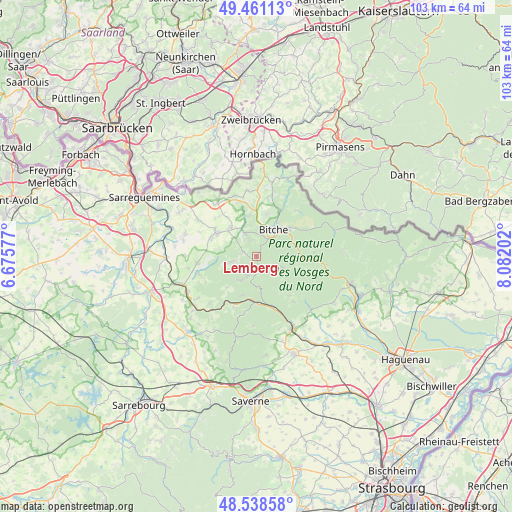 Lemberg on map