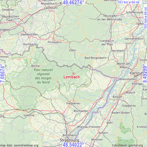 Lembach on map