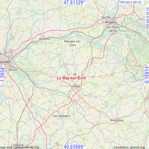 Le May-sur-Èvre on map
