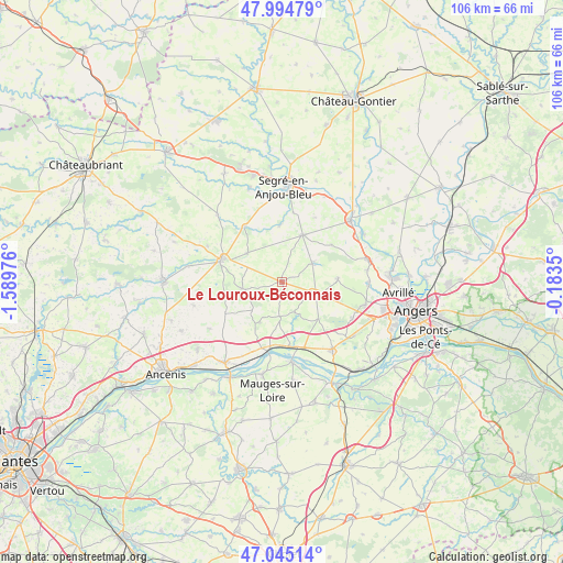 Le Louroux-Béconnais on map