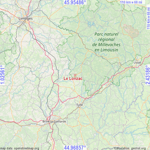 Le Lonzac on map