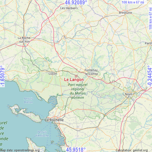 Le Langon on map