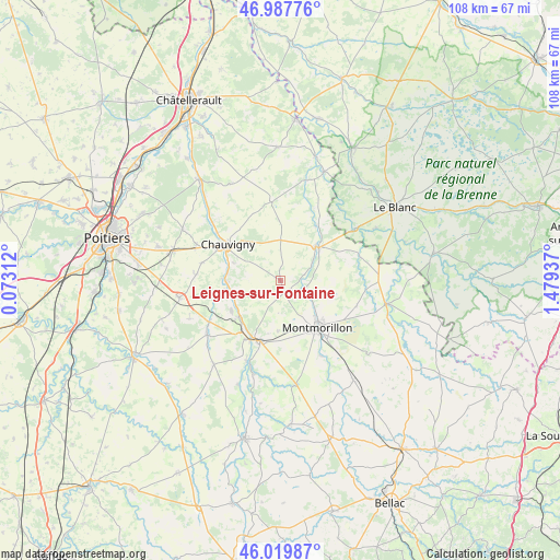 Leignes-sur-Fontaine on map