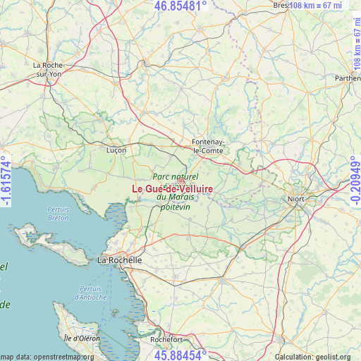 Le Gué-de-Velluire on map