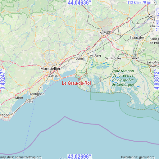 Le Grau-du-Roi on map