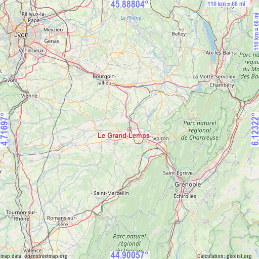 Le Grand-Lemps on map