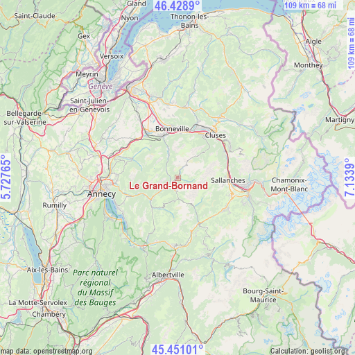 Le Grand-Bornand on map