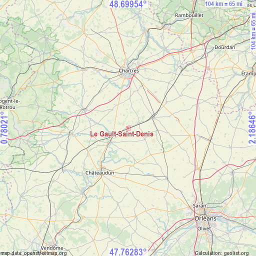 Le Gault-Saint-Denis on map