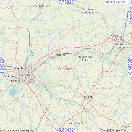 Le Fuilet on map