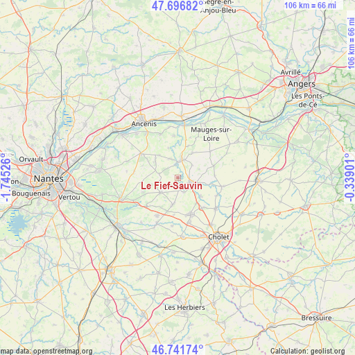 Le Fief-Sauvin on map