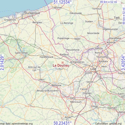 Le Doulieu on map