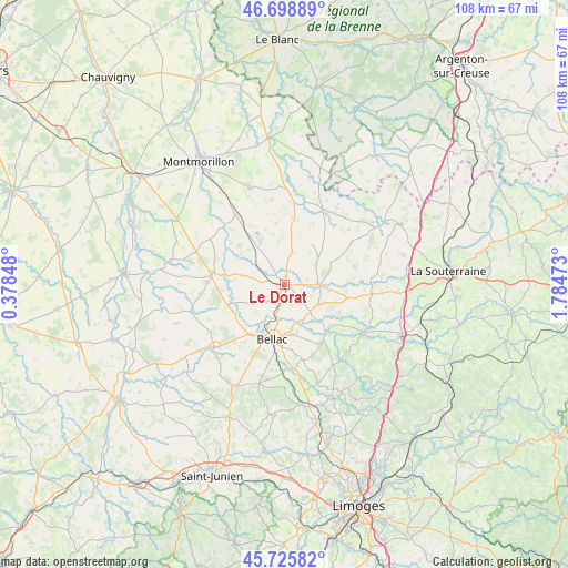 Le Dorat on map