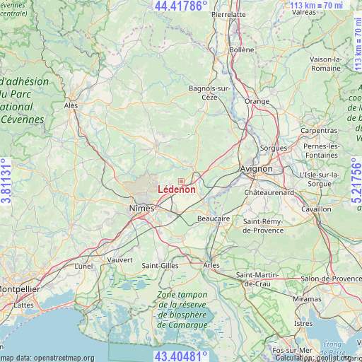 Lédenon on map