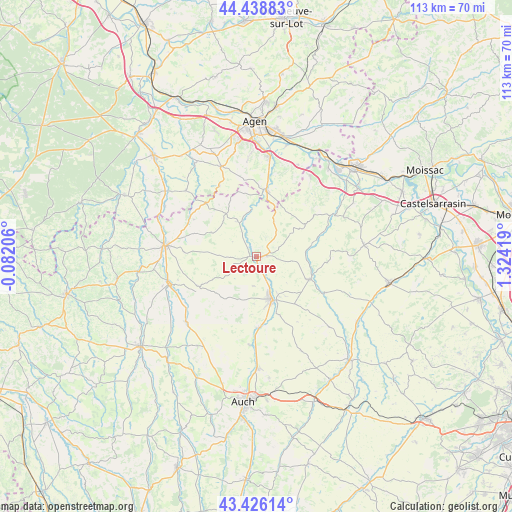 Lectoure on map