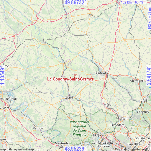 Le Coudray-Saint-Germer on map