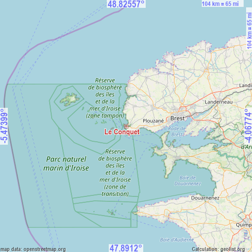 Le Conquet on map