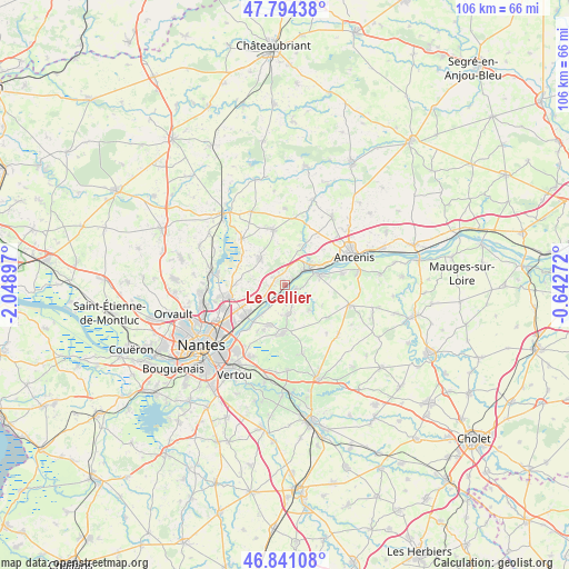 Le Cellier on map