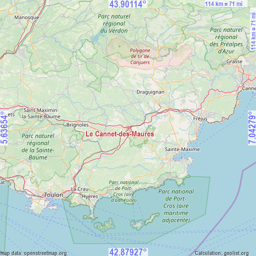 Le Cannet-des-Maures on map