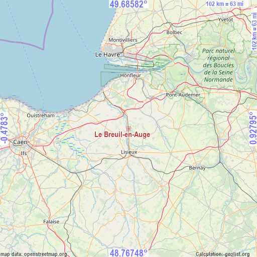 Le Breuil-en-Auge on map