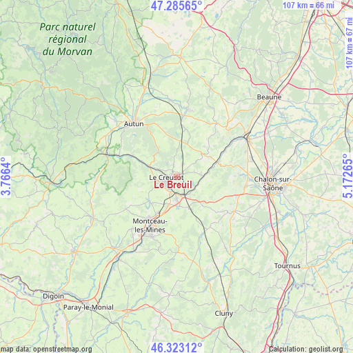 Le Breuil on map
