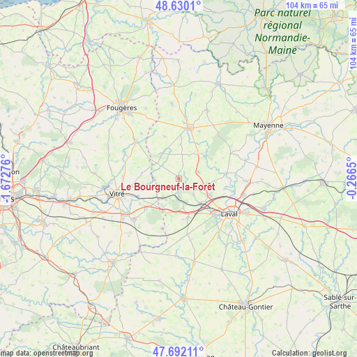 Le Bourgneuf-la-Forêt on map