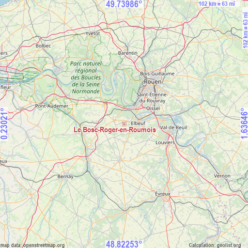 Le Bosc-Roger-en-Roumois on map