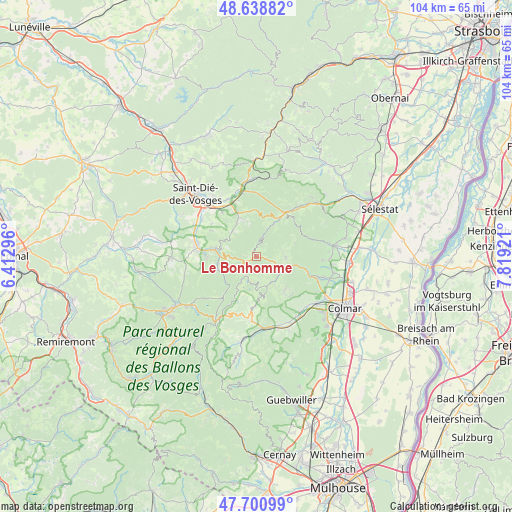 Le Bonhomme on map