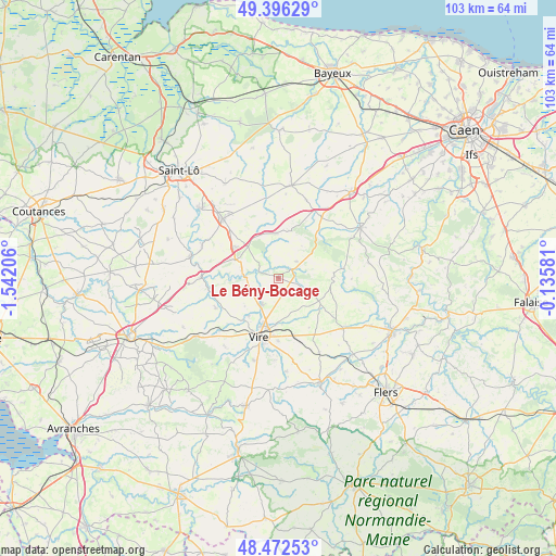 Le Bény-Bocage on map