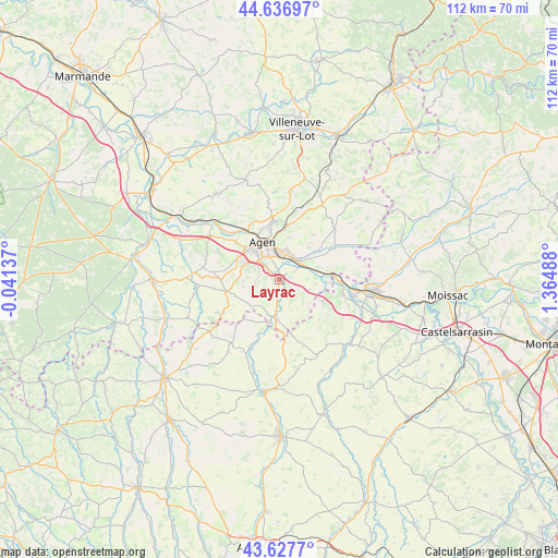Layrac on map