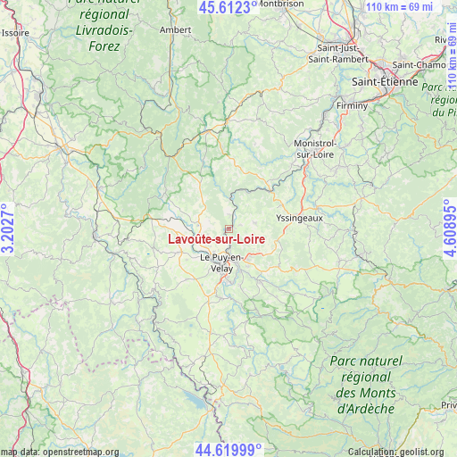 Lavoûte-sur-Loire on map