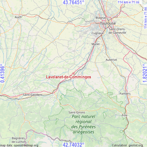 Lavelanet-de-Comminges on map