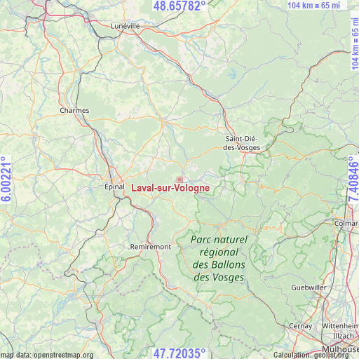 Laval-sur-Vologne on map