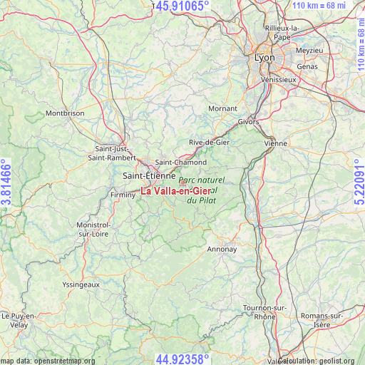 La Valla-en-Gier on map