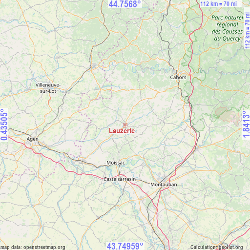 Lauzerte on map