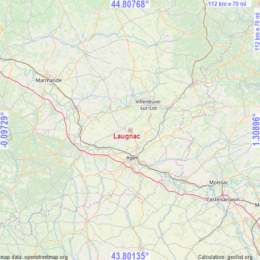 Laugnac on map