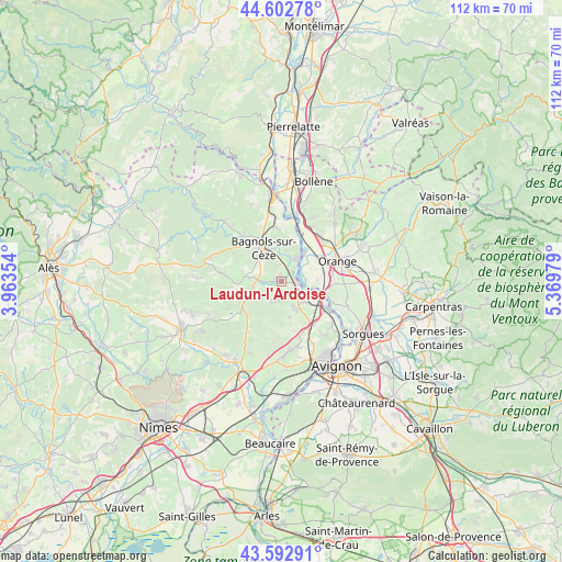 Laudun-l'Ardoise on map