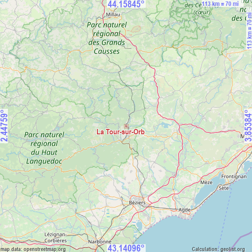 La Tour-sur-Orb on map