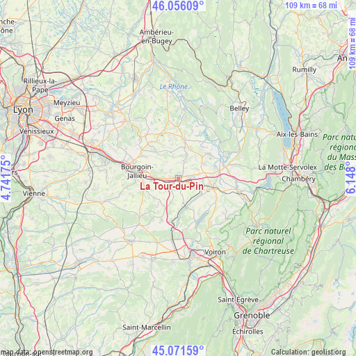 La Tour-du-Pin on map