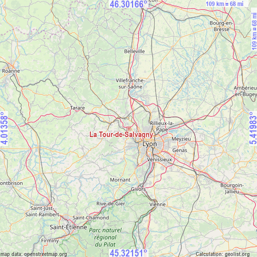 La Tour-de-Salvagny on map