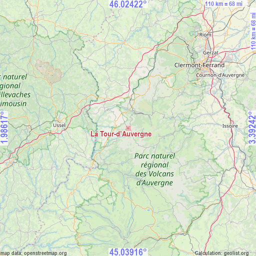 La Tour-d’Auvergne on map