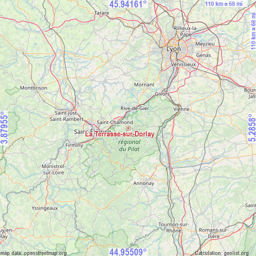 La Terrasse-sur-Dorlay on map