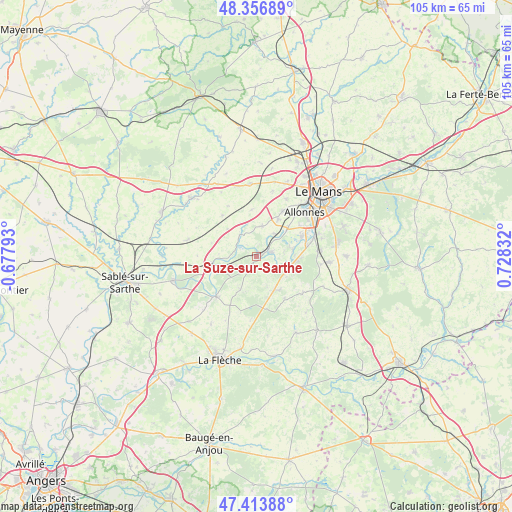 La Suze-sur-Sarthe on map