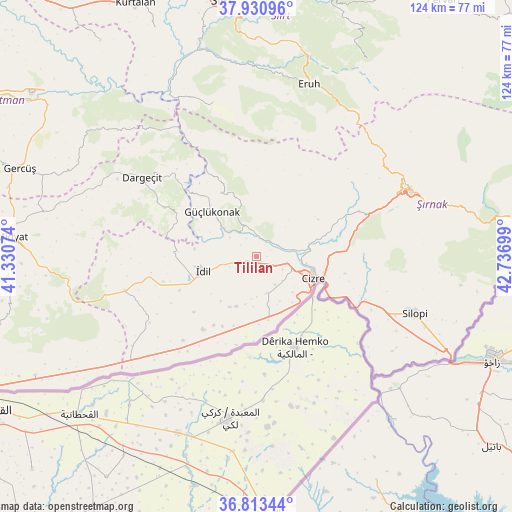 Tililan on map