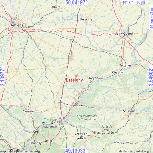 Lassigny on map