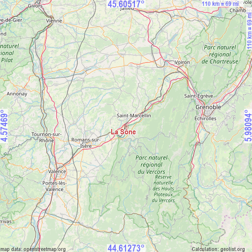 La Sône on map