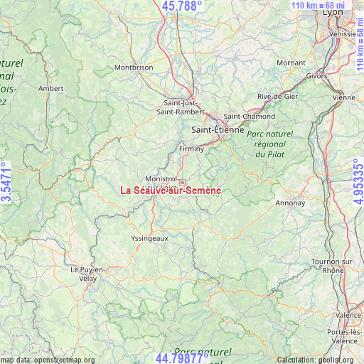 La Séauve-sur-Semène on map