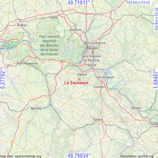 La Saussaye on map
