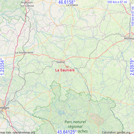 La Saunière on map