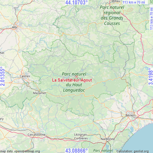 La Salvetat-sur-Agout on map